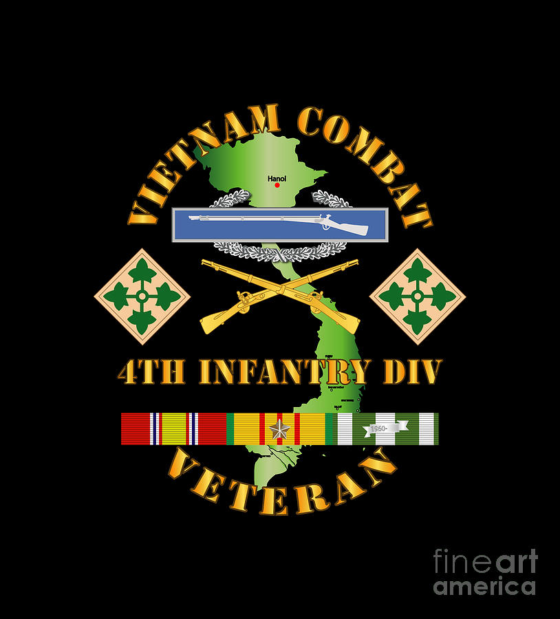 Army - Vietnam Combat Infantry Veteran w 4th Inf Div SSI V1 Digital Art ...