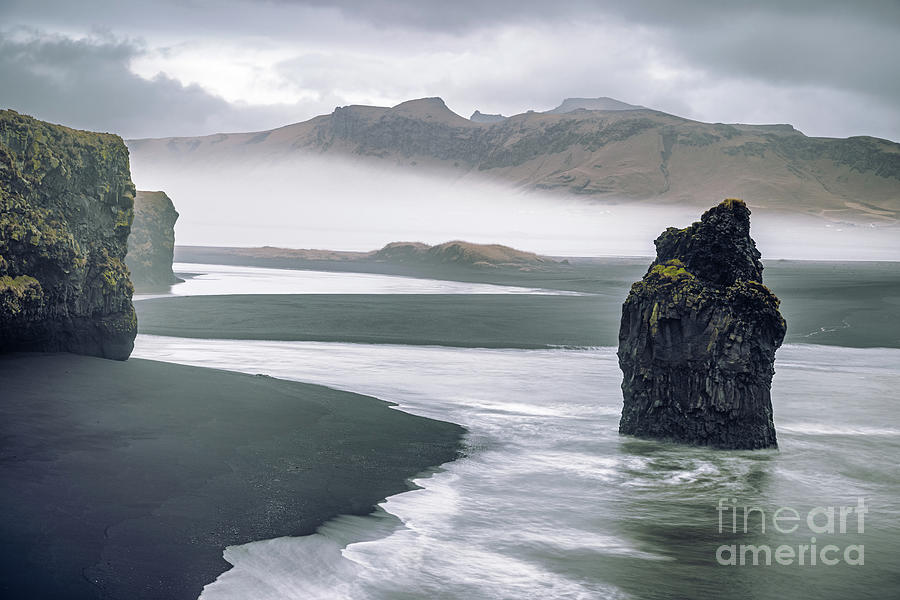 Arnardrangur, or Eagle Rock, in Dyrholaey, southern Iceland. Lon Photograph by Jane Rix