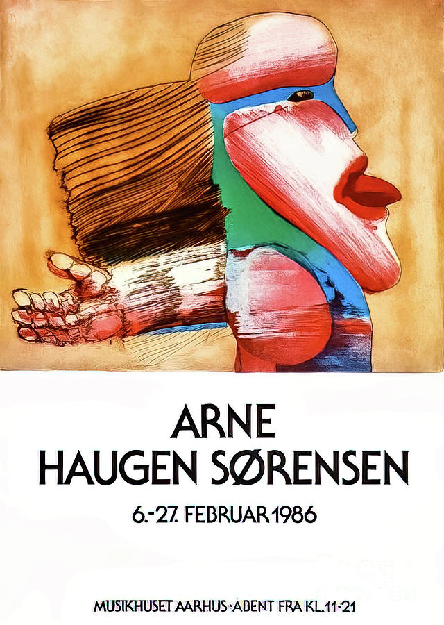 Arne Haugen Sornsen Art Exhibition Poster Copenhagen 1986 Drawing by M G Whittingham