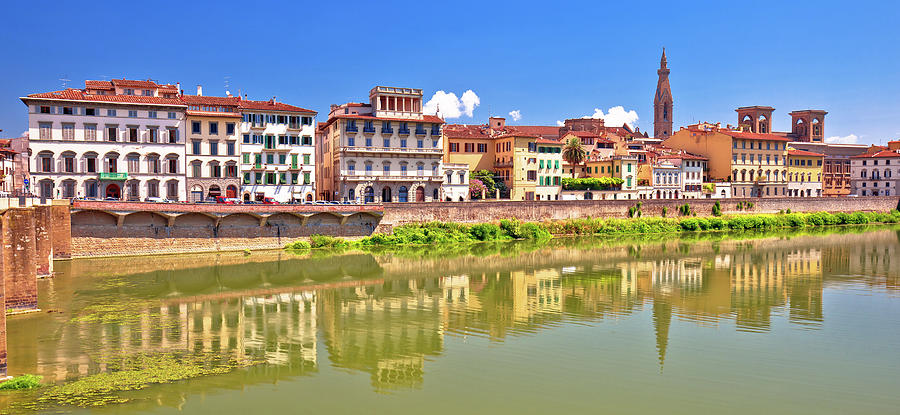 Arno river waterfront of Florence panoramic view Photograph by Brch Photography