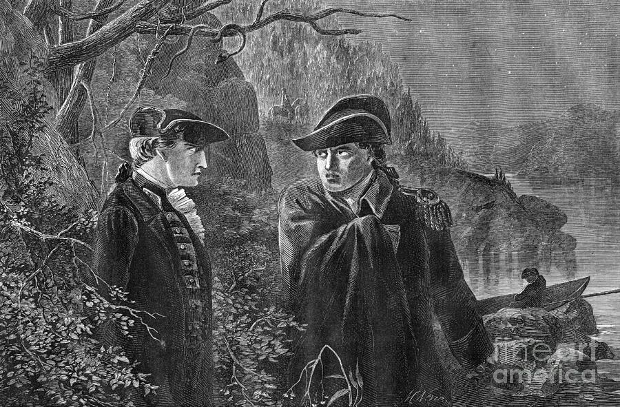 Arnold and Andre, 1780 Drawing by M Nevin