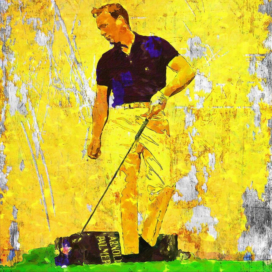Arnold Palmer Painting - Arnold Palmer Legend in Yellow by John Farr