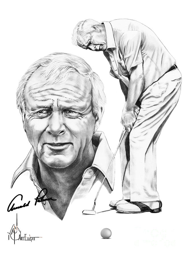 Arnold Palmer Drawing by Murphy Elliott