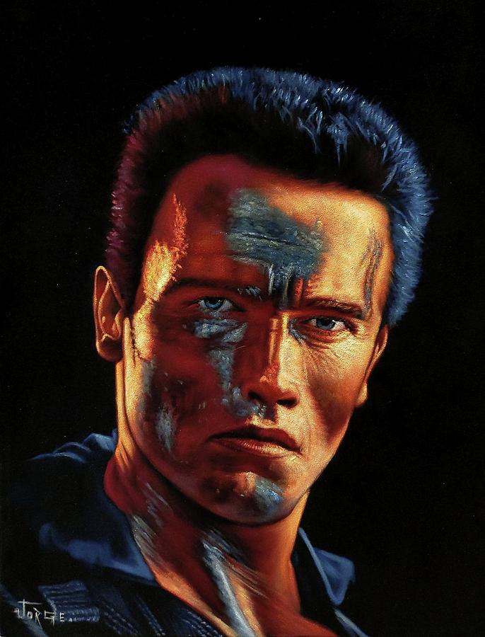 Arnold Schwarzenegger as theTerminator Painting by Jorge Torrones ...