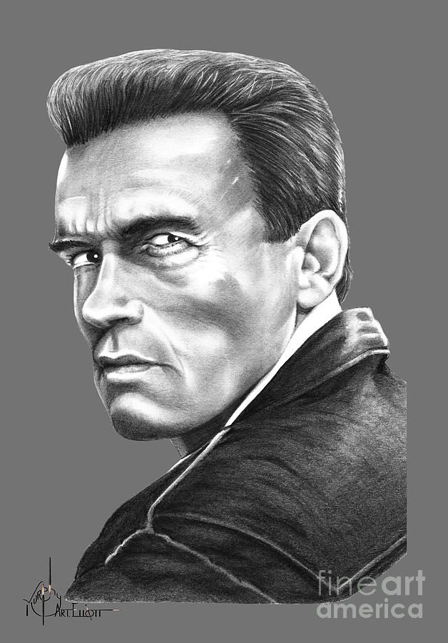 Arnold Schwarzenegger Drawing by Murphy Elliott