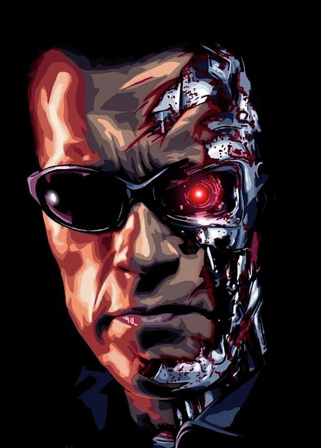 Arnold Schwarzenegger The Terminator Digital Art by Michael Stout