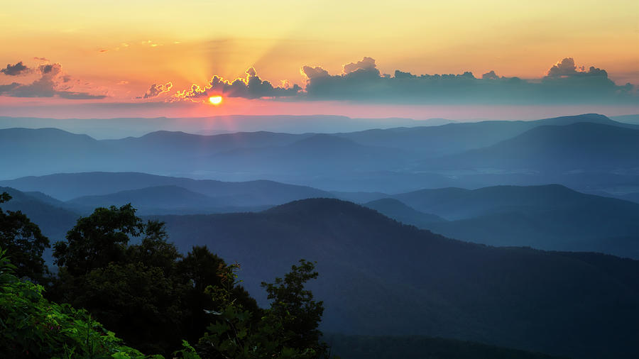 Arnold Valley Sunset - Blue Ridge Parkway Photograph by Susan Rissi Tregoning