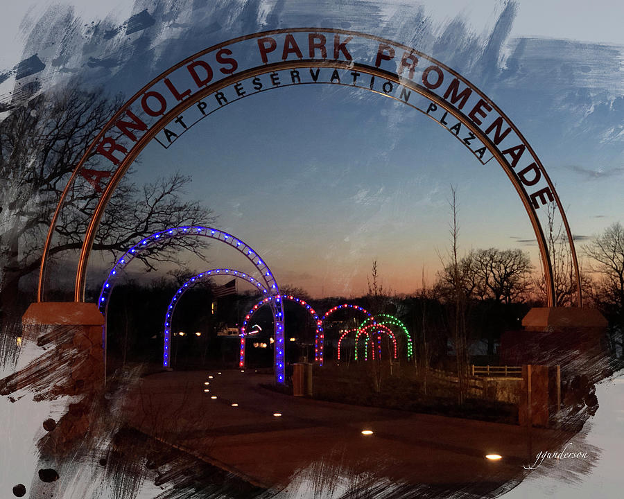 Arnolds Park Promenade Painterly Photograph by Gary Gunderson