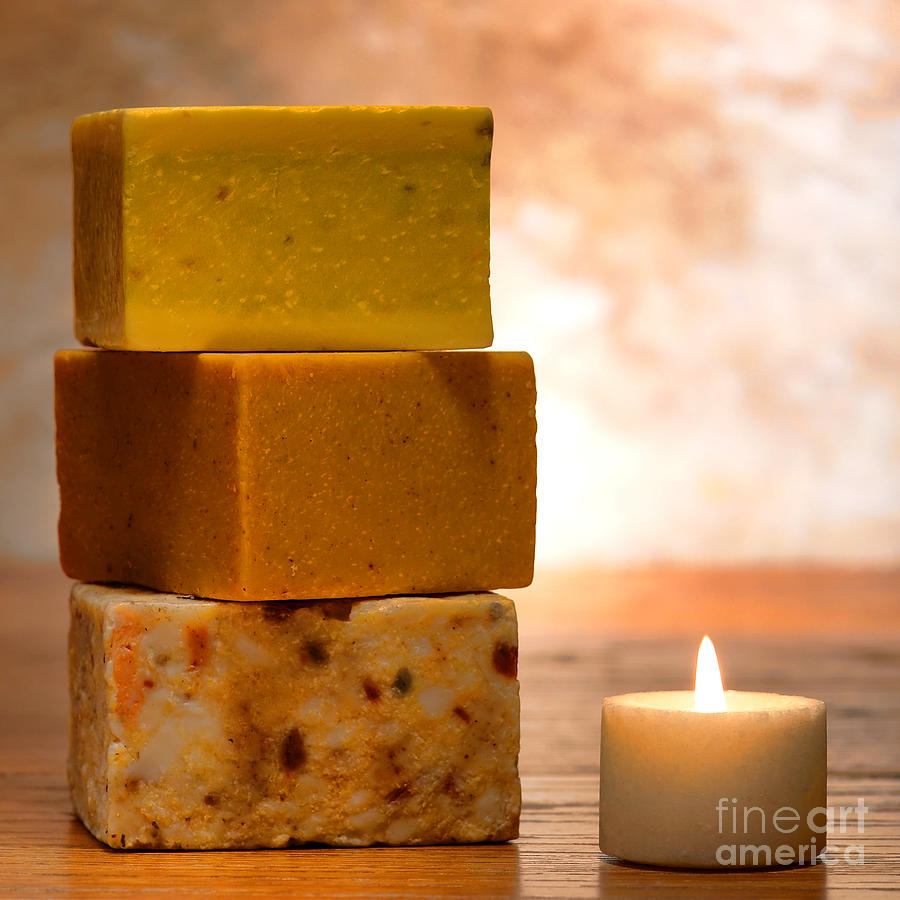 Aromatherapy Natural Soap on Candle Photograph by Olivier Le Queinec