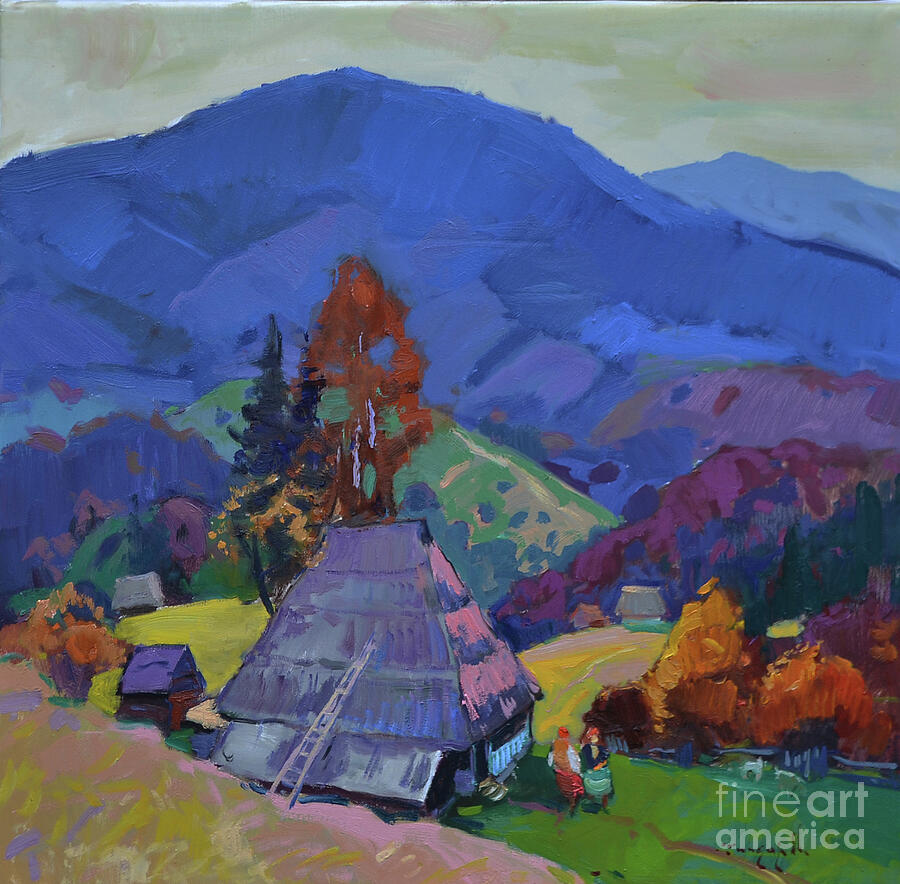 Mountain Painting - Around the House  by Alexander Shandor