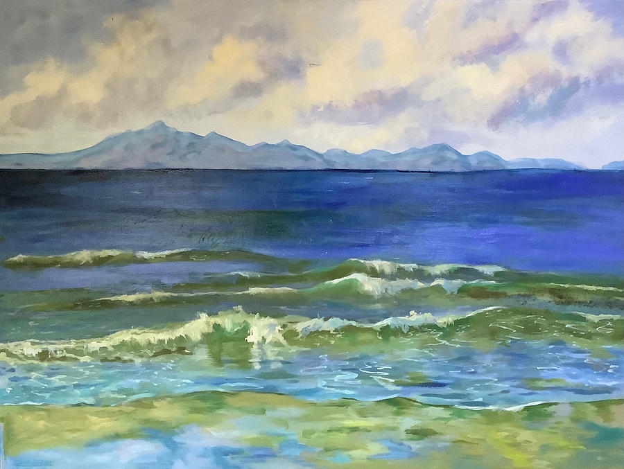 Arran from Ayr Beaach Painting by Dorothy Fisher Fine Art America
