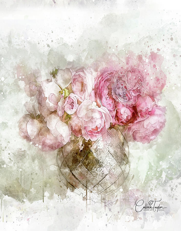 Arrangement in Pink Mixed Media by Colleen Taylor