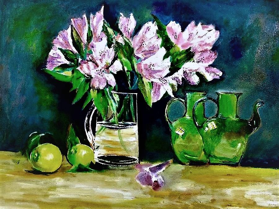 Arrangement of greens. Painting by Khalid Saeed