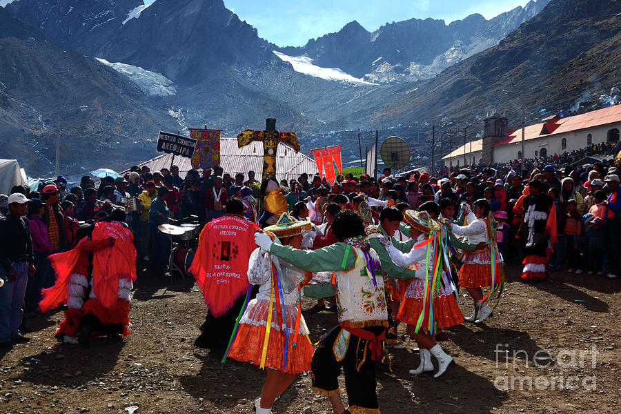 Arrival celebrations at the Lord of Qoyllur Riti Sanctuary Peru Photograph by James Brunker