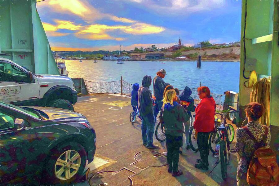 Arriving in Port Townsend WA at dusk Mixed Media by Tatiana Travelways