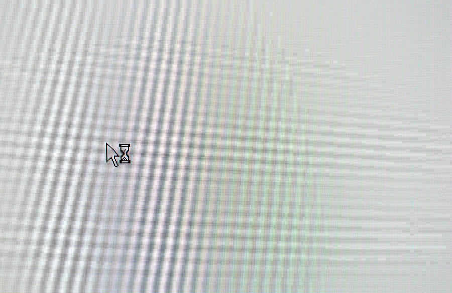 Arrow Computer Mouse Pointer And Sand Glass Symbol On White Lcd Screen Photograph by Pedphoto36pm