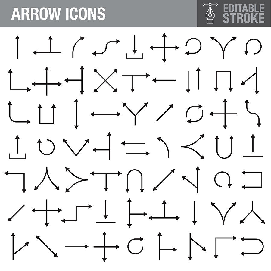 Arrow Icons Drawing by Bortonia