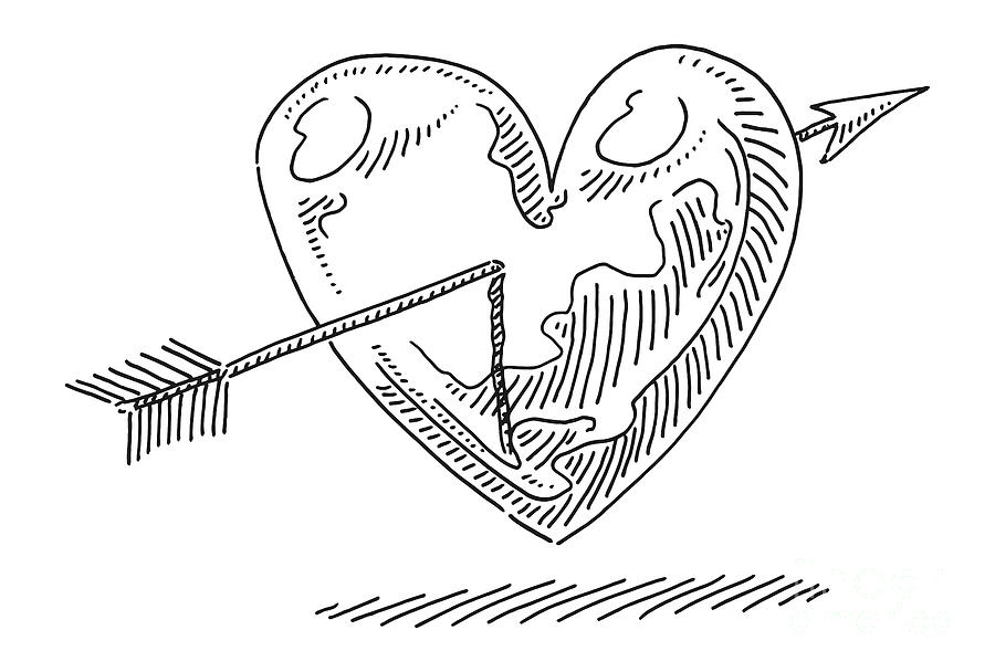 heart drawings with arrow