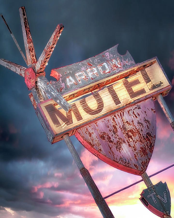 Arrow Motel Sign - Route 66 Photograph by Susan Rissi Tregoning