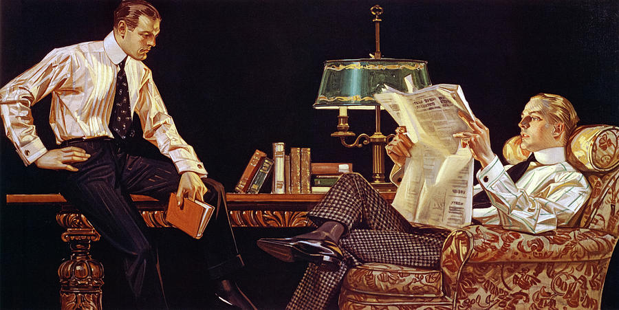 reading fare lilac Arrow shirt Collars, American Advertisement Painting by Joseph Christian  Leyendecker - Fine Art America