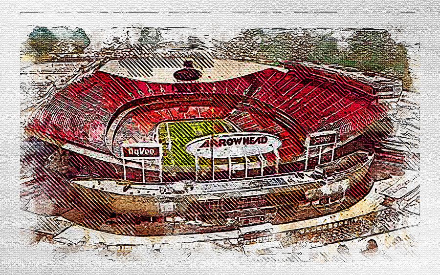 Arrowhead Stadium Kansas City Chiefs Ed Drawing Missouri Ion Digital