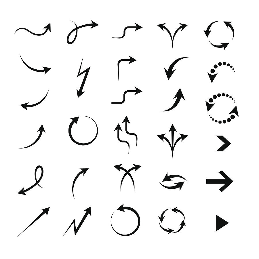 Arrows Icon Set Drawing by Tiyas