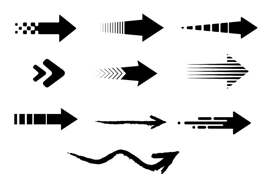 Arrows Set Drawing by Amtitus