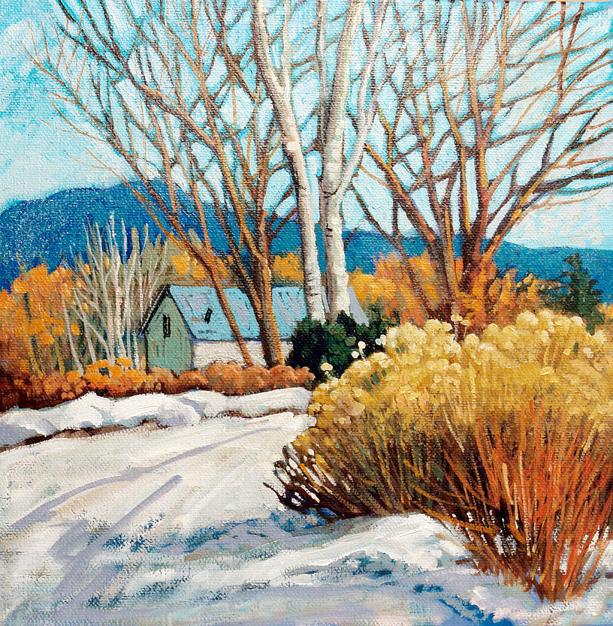 Arroyo Seco In Winter Painting by Donna Clair