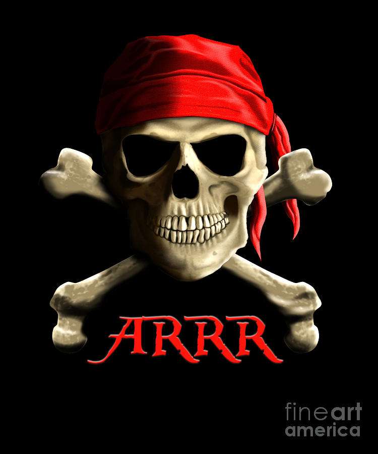 Skull Digital Art - ARRR Talk Like A Pirate Jolly Roger by MacDonald Creative Studios