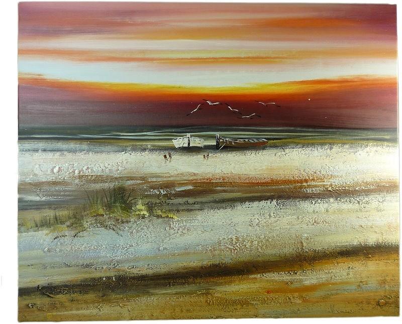 Sunset over the Beach Painting by Robert Edmanson-Harrison