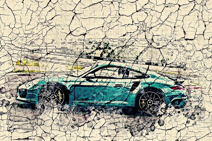 Art Abstract 2015 Racing Track Coupe Porsche 911 Sports Coupe Blue ...