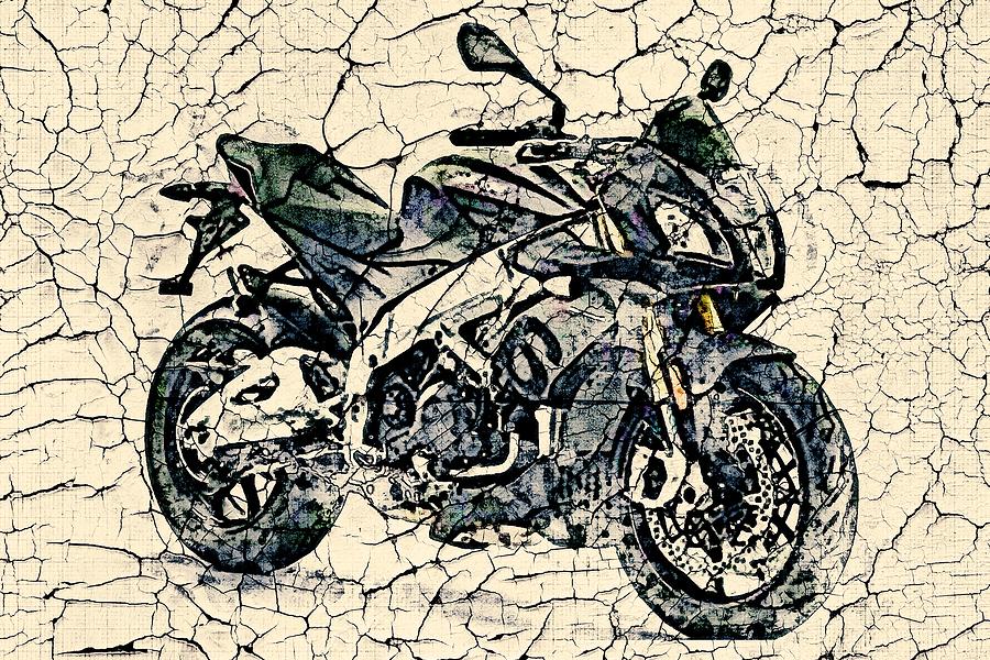 Art Aprilia Tuono V Rr Front Sport Bike Black Abstract Digital Art By Joelle Beer