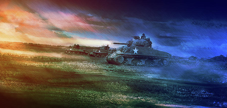Art -- Battle of Tanks Digital Art by Matthias Zegveld