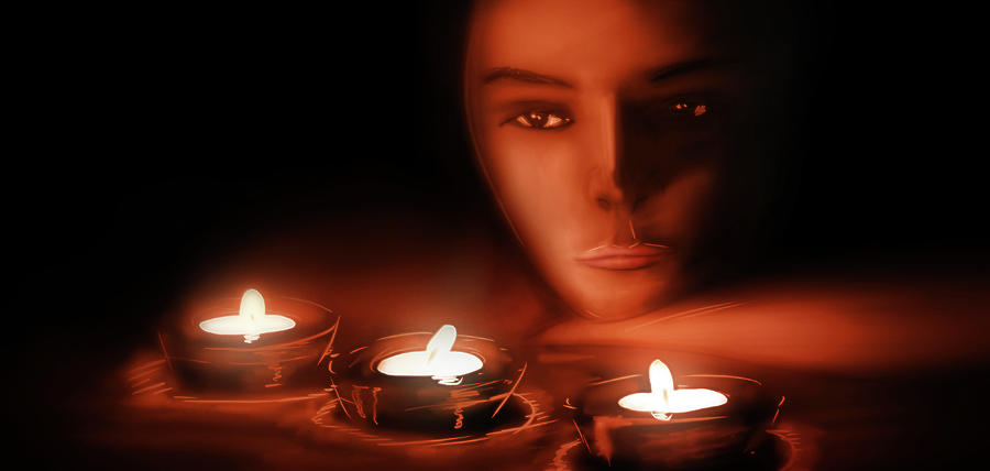 Art - Candlelight Woman Digital Art by Matthias Zegveld