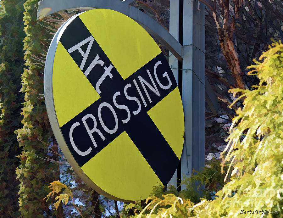 Art Crossing Sign Greenville SC Photograph by Roberta Byram