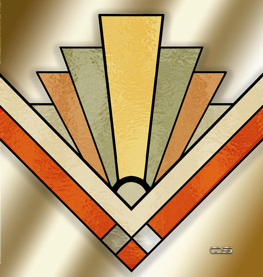 Art Deco Chevron 5-22 Digital Art by Chuck Staley