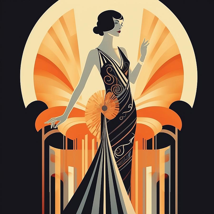 Art Deco Dame Digital Art by Karyn Robinson