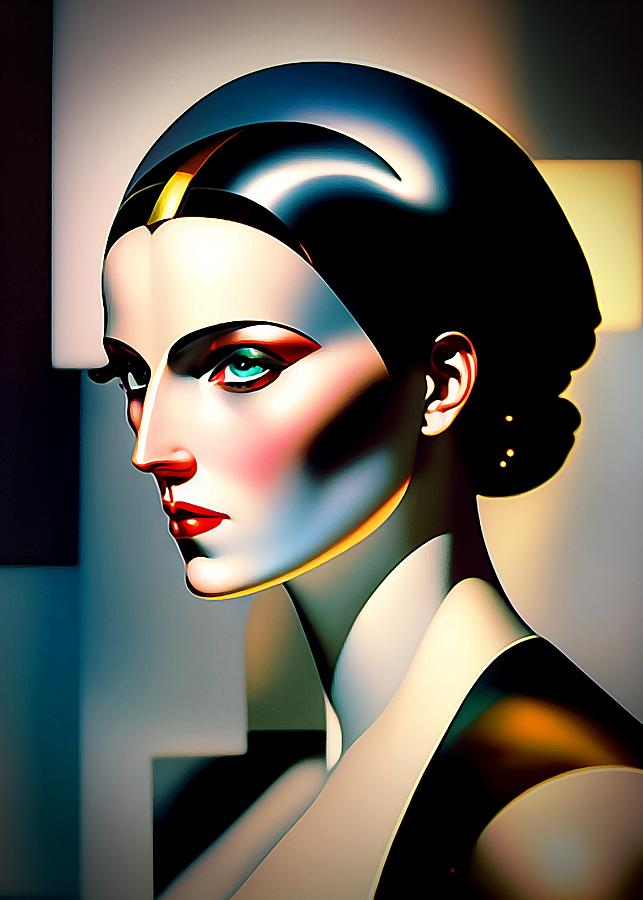 Art Deco Female Digital Art by David Manlove
