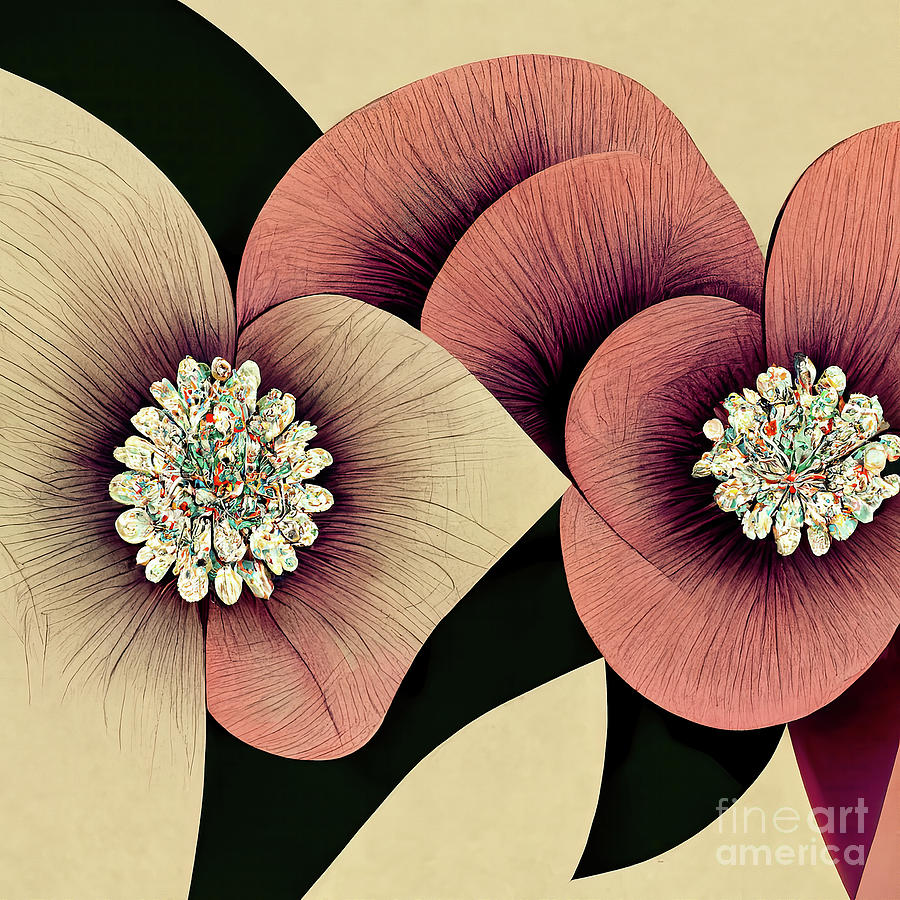 Art Deco Floral 01 Photograph by Jack Torcello