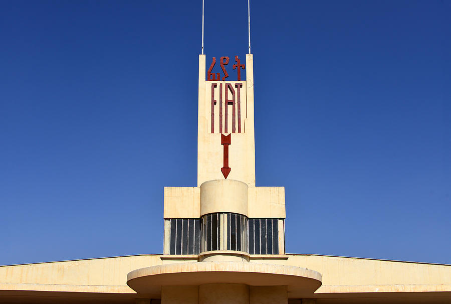 Art-deco gas station - 1930s avant-garde architecture - FIAT Tagliero building, Asmara, Eritrea Photograph by Mtcurado