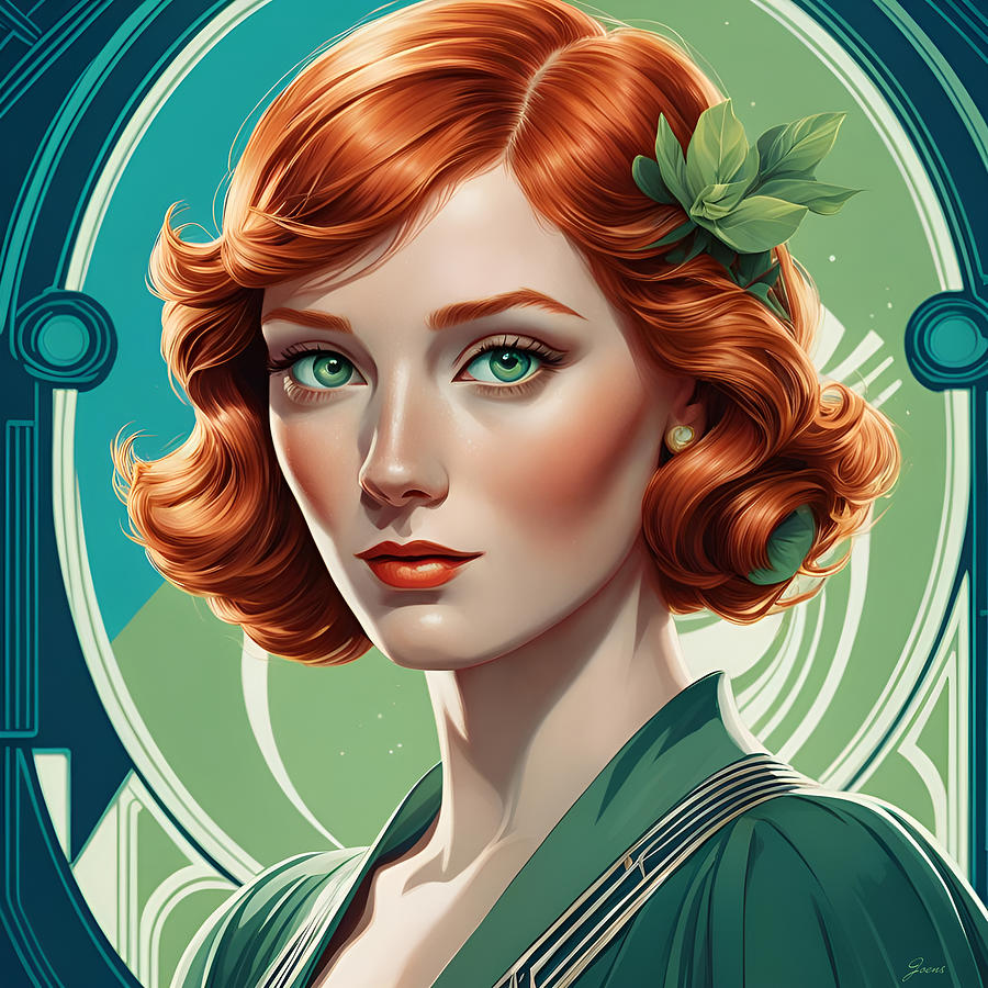 Art Deco Girl Poster Digital Art by Greg Joens