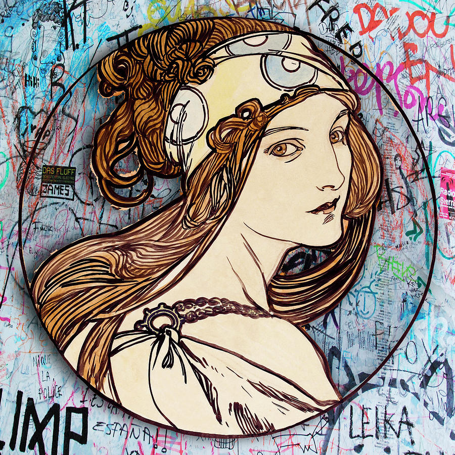 Art Deco Hippie Woman Painting by Tony Rubino