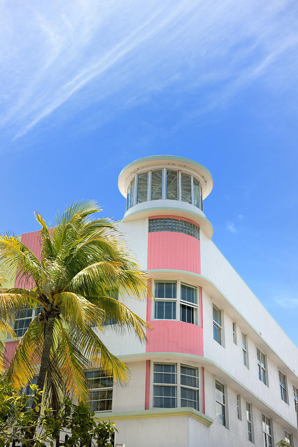 Art Deco hotel facade in Miami Florida USA Photograph by Pidjoe