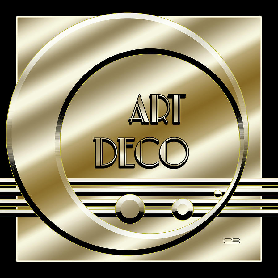 Art Deco Logo - Gold Digital Art by Chuck Staley