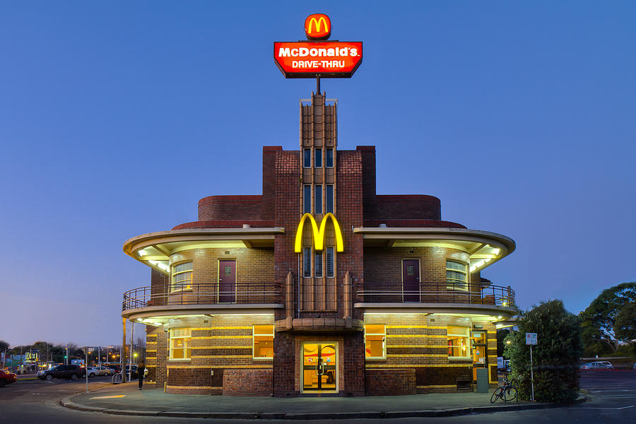 Art Deco McDonalds in Blue Hour and HDR Photograph by Tim McRae Art Deco McDonalds in Blue Hour and HDR Photograph by Tim McRae