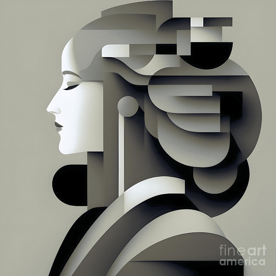 Art Deco Portrait - Sage 2 Digital Art by Philip Preston