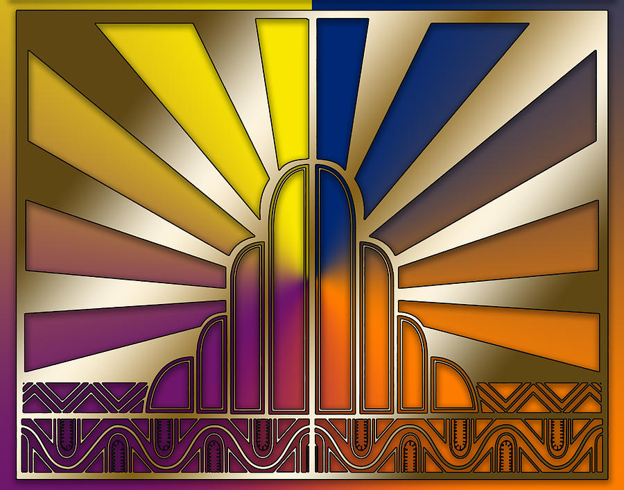 Art Deco Poster 2020 Colors Digital Art by Chuck Staley