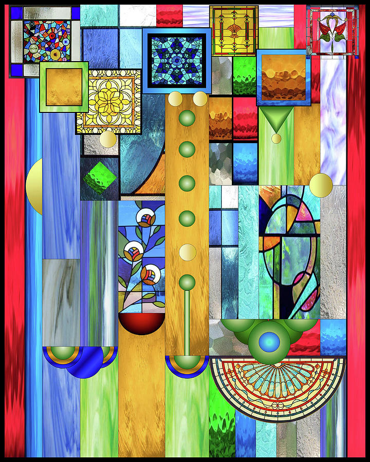 Art Deco Stained Glass 1 Mixed Media