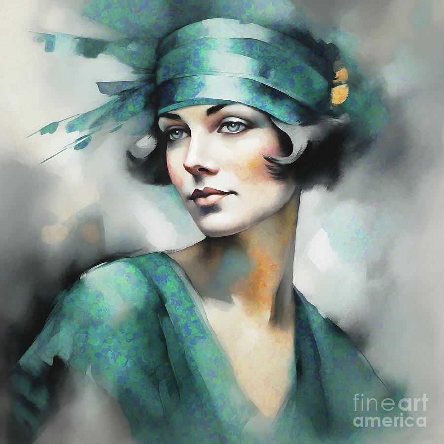 Art Deco Style Portrait - 02289 Digital Art by Philip Preston