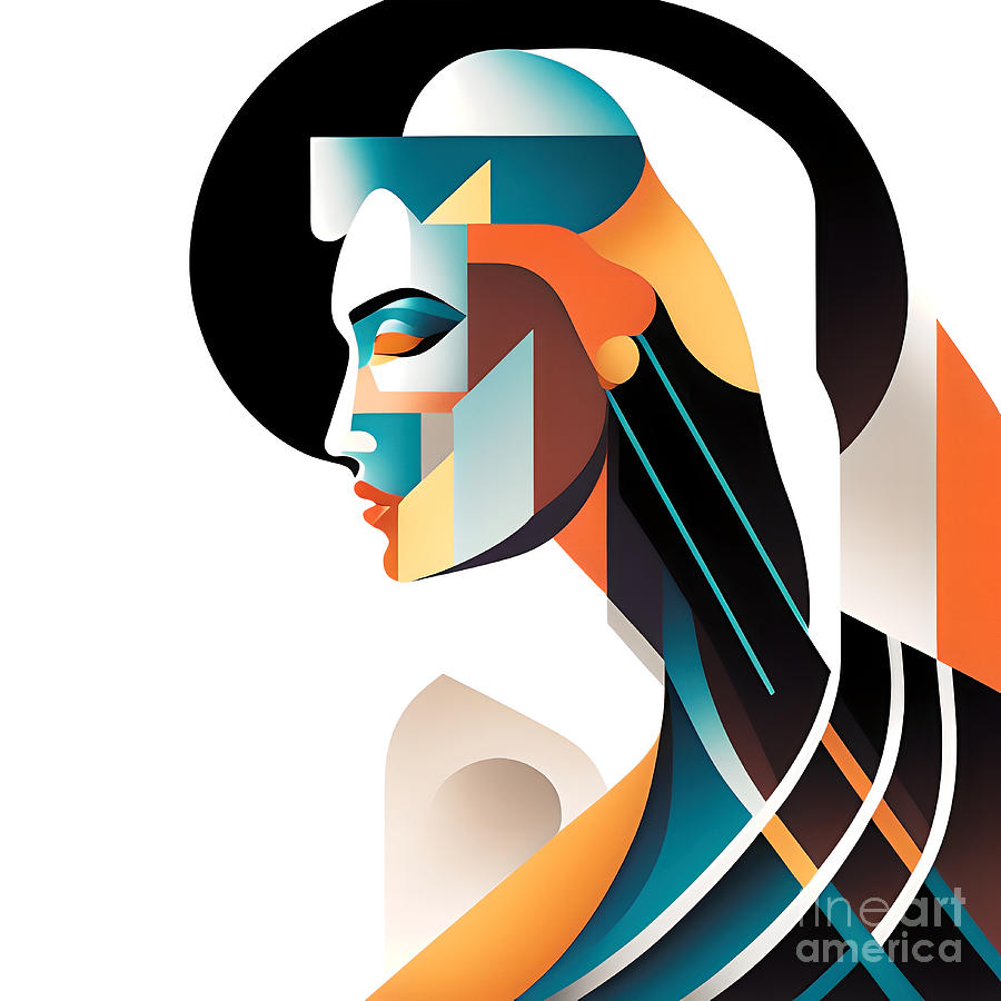 Art Deco Style Portrait - 12v2 Digital Art by Philip Preston